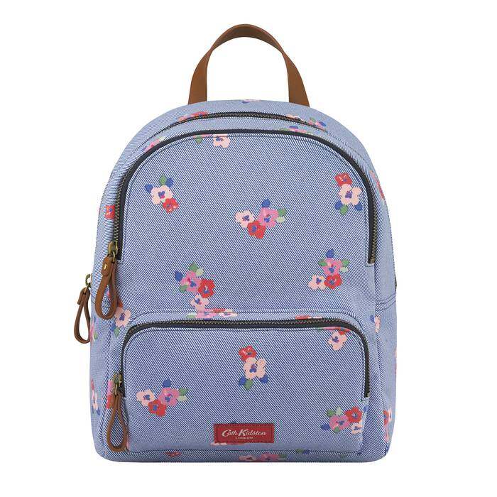 Brampton Small Pocket Backpack Pansy Twill Blue