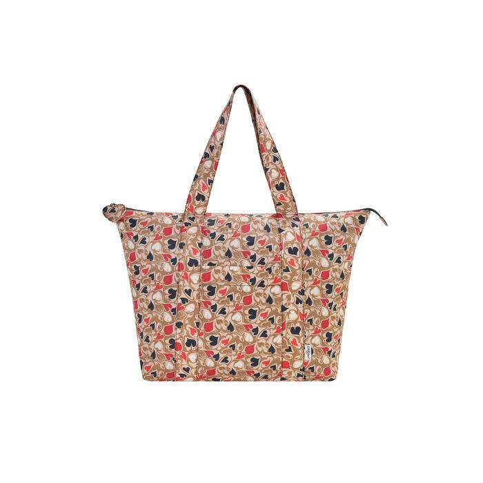 Recycled Rose Tote Marble Hearts Brown