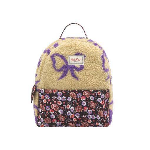 Borg Backpack w Recycled Rose Pockets Large Bow and Pin Camel Women s Kids Bags Fashion Gifts Cath Kidston