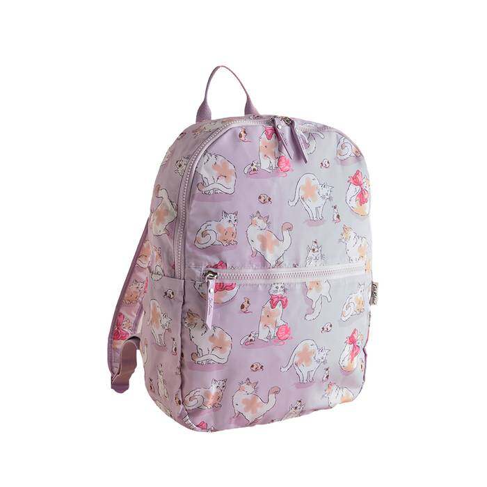 Female Foldaway Backpack Cats & Mouse Pink