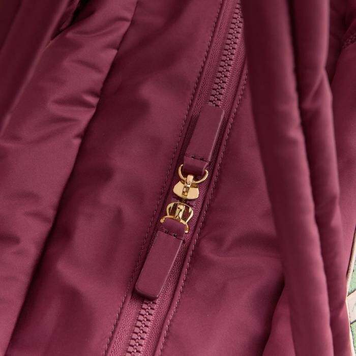 Female Portobello Tote Crest Of Joy Burgundy Red 1