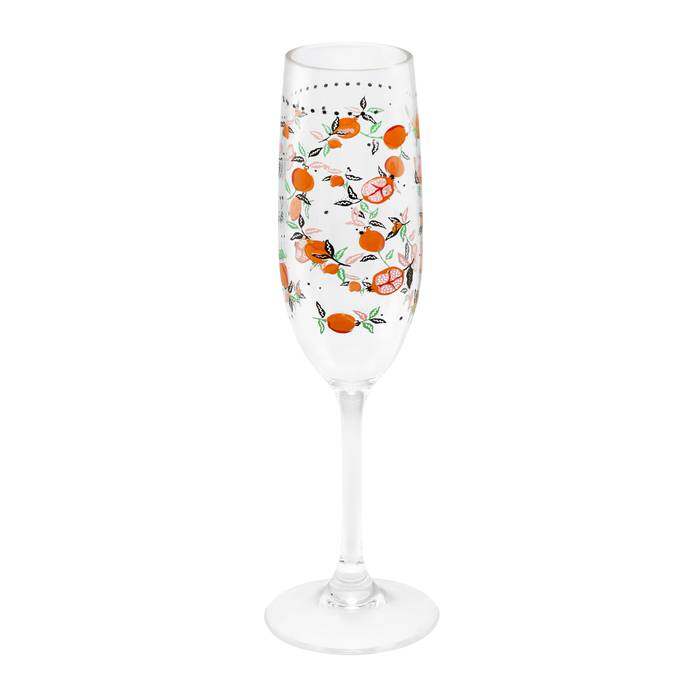 Champagne Glass Pomegranate Cream