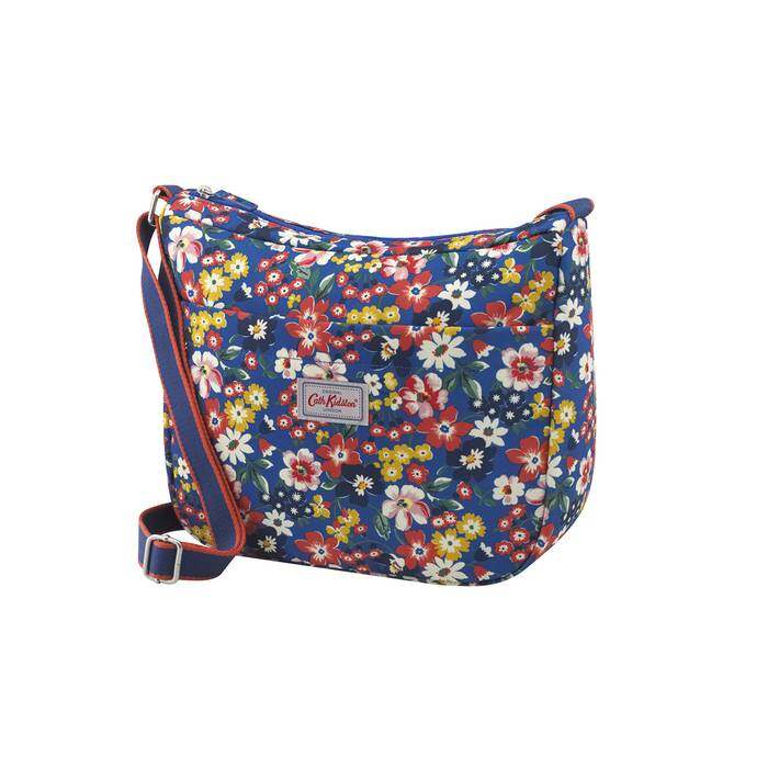 Medium Zip Messenger Portland Flowers Blue 1