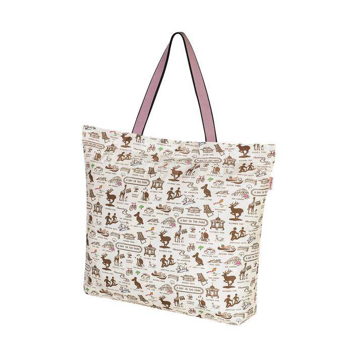 Large Foldaway Tote Small London Parks Warm Cream 1