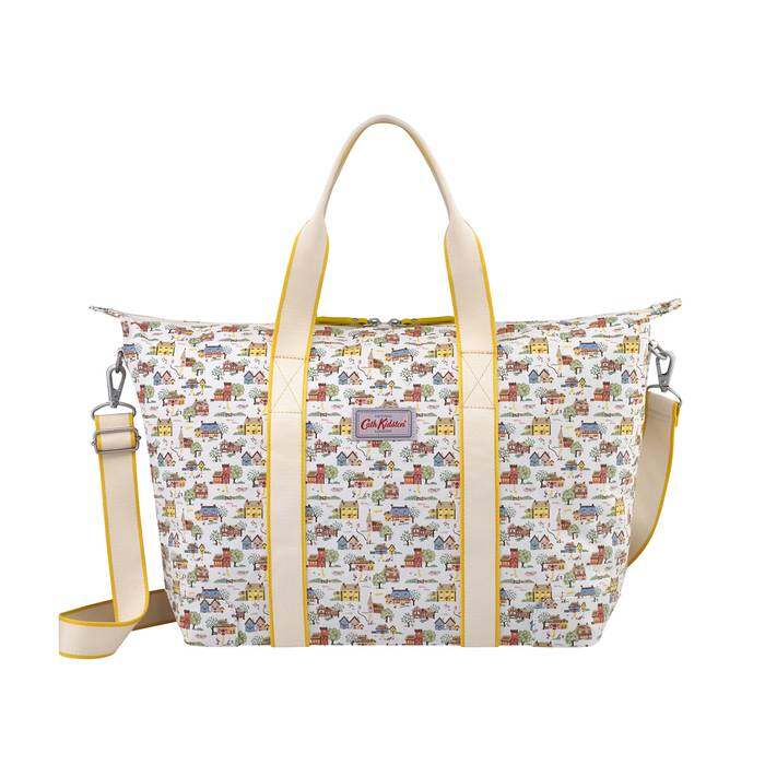 Foldaway Overnight Bag Home Sweet Home Cream
