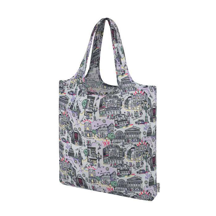 Foldaway Shopper London Lilac/Grey 1