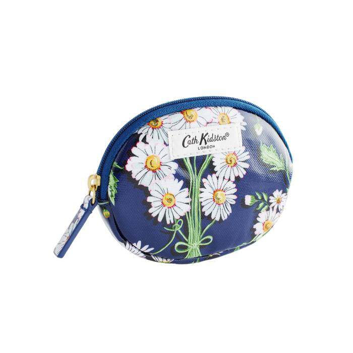 Oval Coin Purse Daisy Chain Navy