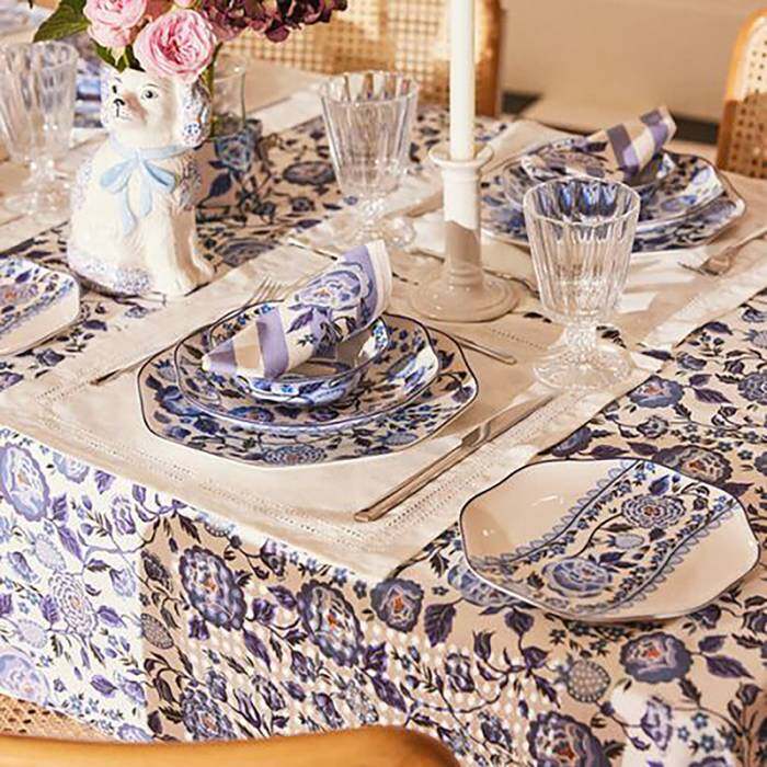 TABLECLOTH STRAWBERRY GARDEN Blue 1