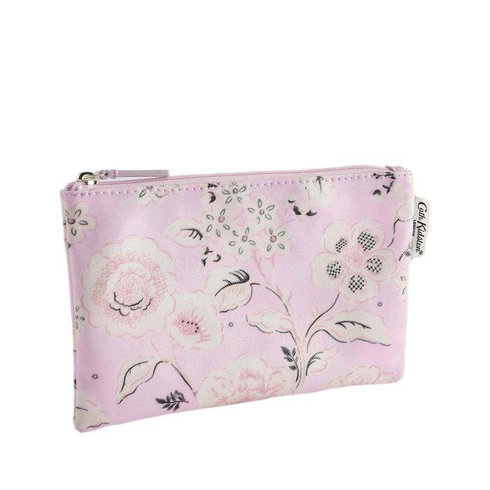 Female Zip Purse Decorated Floral Pink
