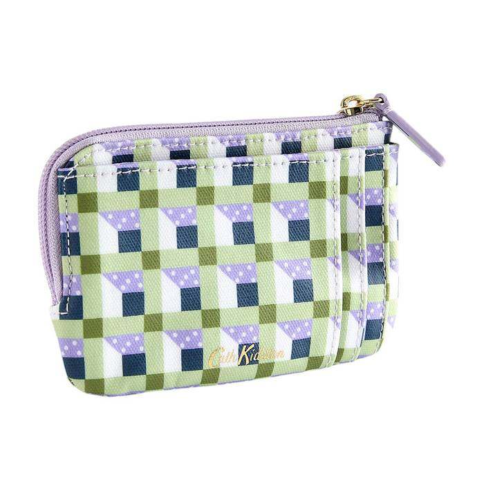 Female Card & Coin Purse Cath Check Green