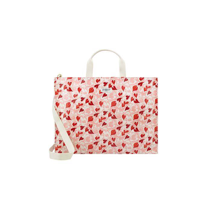 Strappy Carryall Marble Hearts Pink