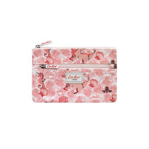 Kids Double Zip Pencil Case Unicorn Waves Pink Cath Kidston