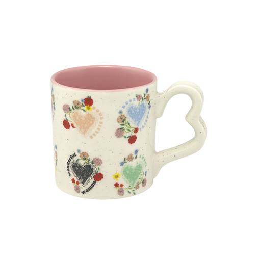 Love Mug Frill Heart Flowers White - Women's, Kids Bags