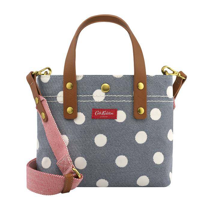 Brampton Mini Cross Body Button Spot Twill Navy