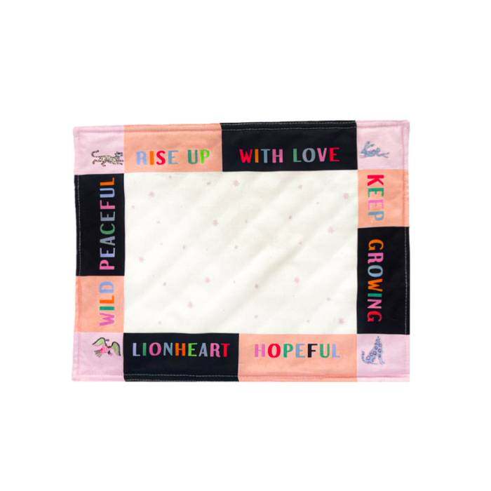 Set of 2 Quilted Placemat Spirit Animals Pink