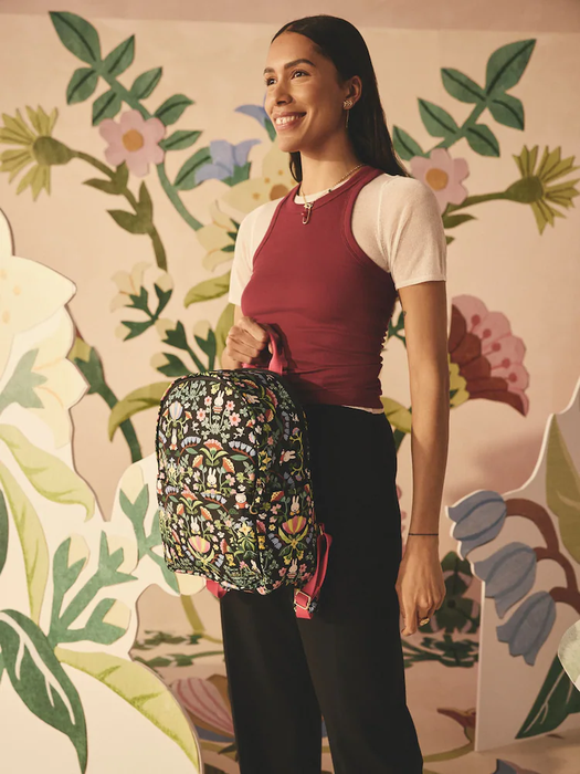 Female Compact Backpack Miffy Ditsy Black