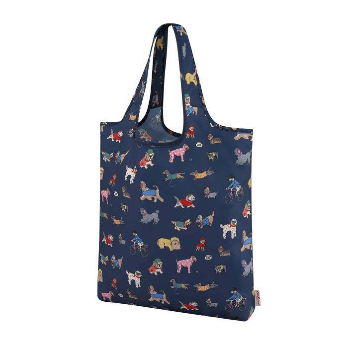 Foldaway Shopper Small Park Dogs Navy 1
