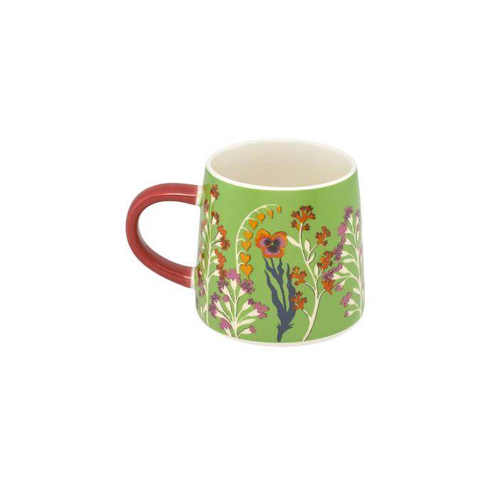 Billie Mug Paper Pansies Green 1