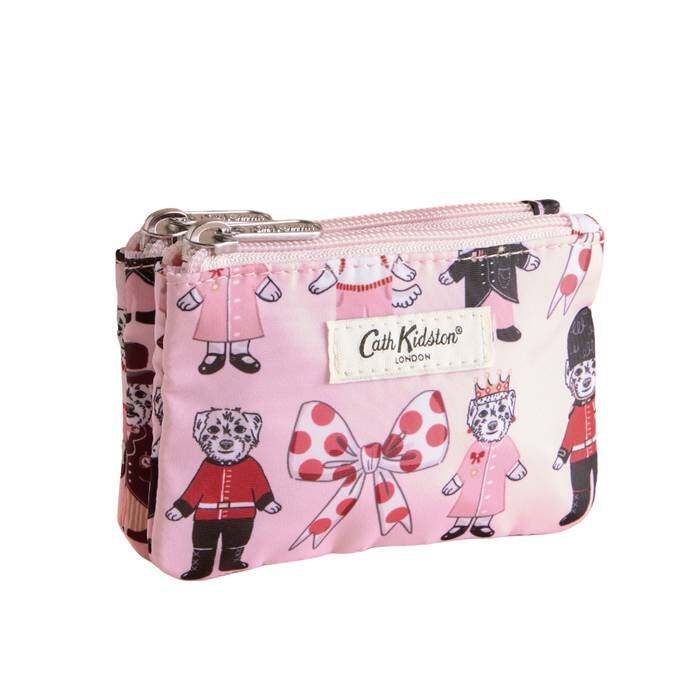 Female Double Zip Purse London Dogs Pink