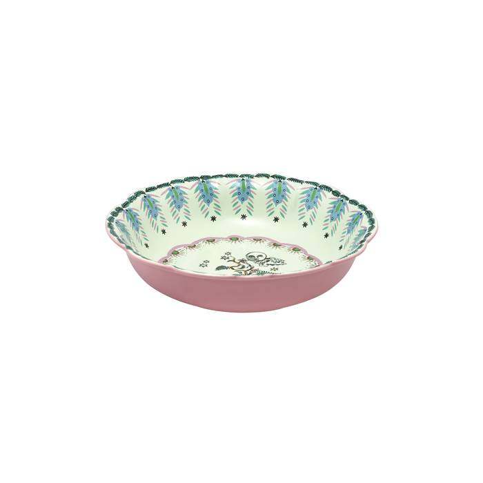Celestial Large Scallop Serving Bowl Pink/Mint 1