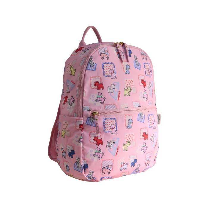 Female Foldaway Backpack Teddy Dog Pink