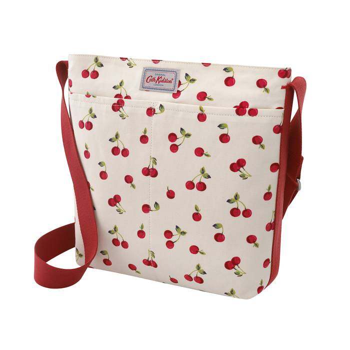 Zipped Messenger Bag Cherries Ivory 1