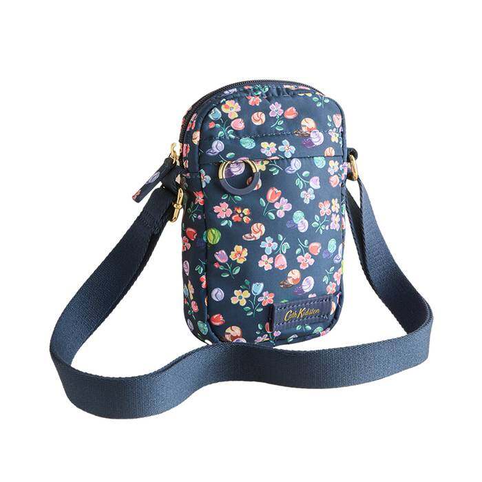 Female Phone Crossbody Marble Ditsy Navy