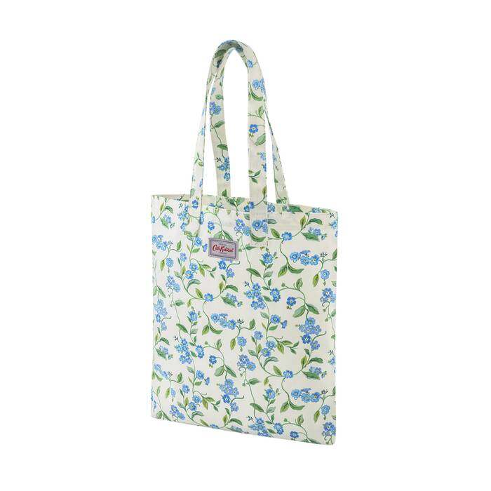 Cotton Bookbag Forget me not Cream 1