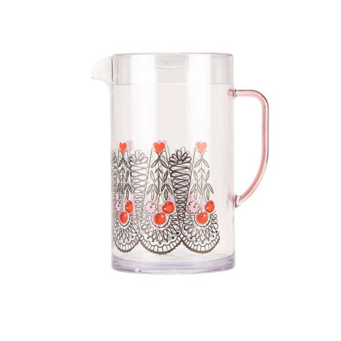 Picnic Pitcher Jug 2L Cherry White