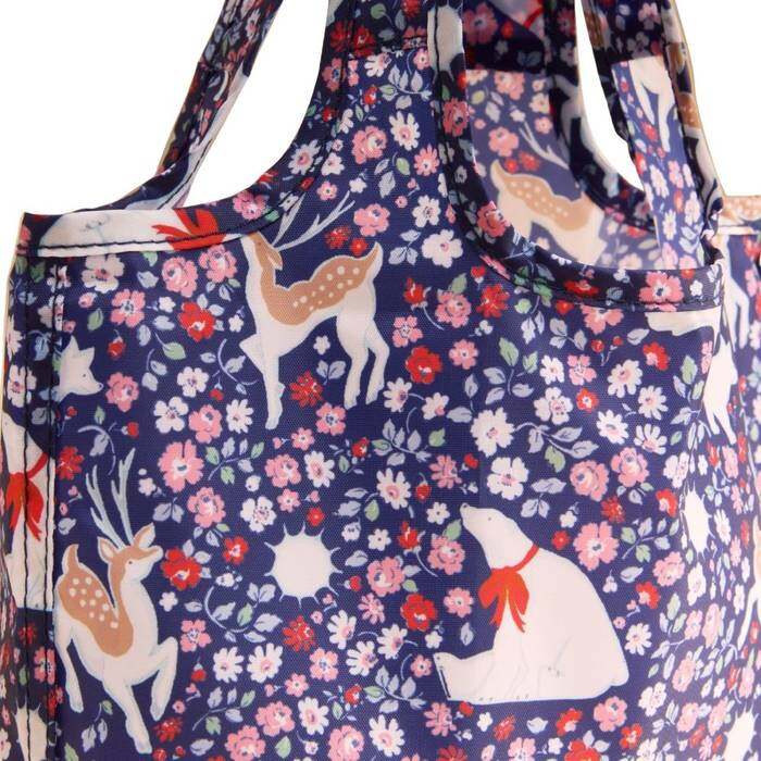 Female Mini Foldaway Shopper Polar Ditsy Navy 1