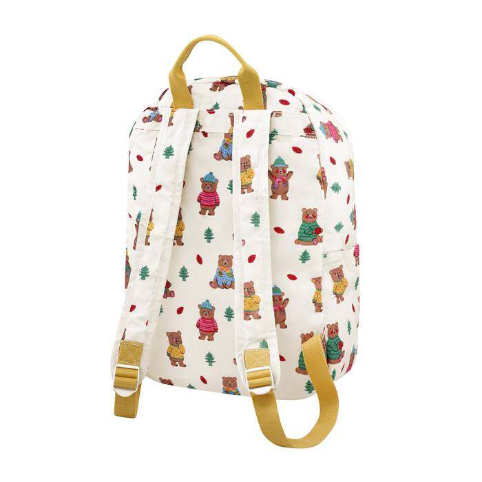 Foldaway Backpack Woodland Bear Warm Cream 1