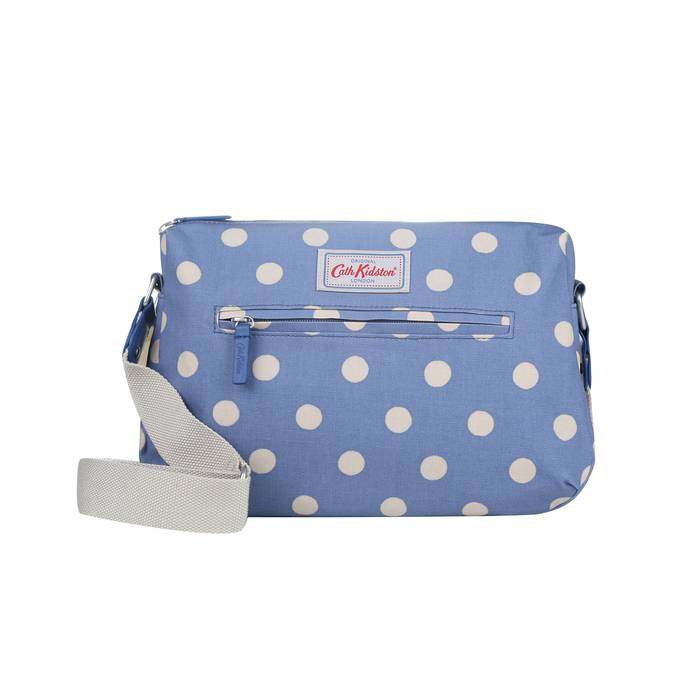 Double Zip Bag Button Spot Periwinkle