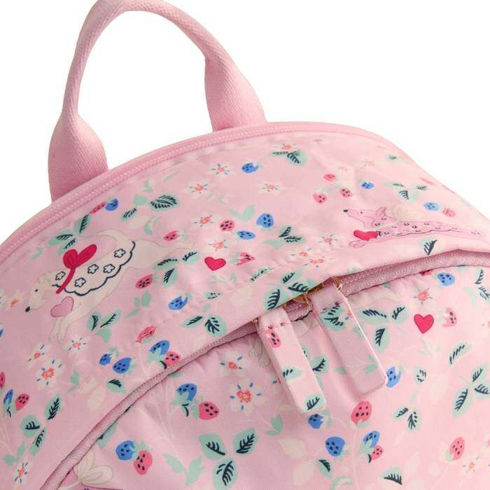 Female Compact Backpack Puppy Floral Pink 1