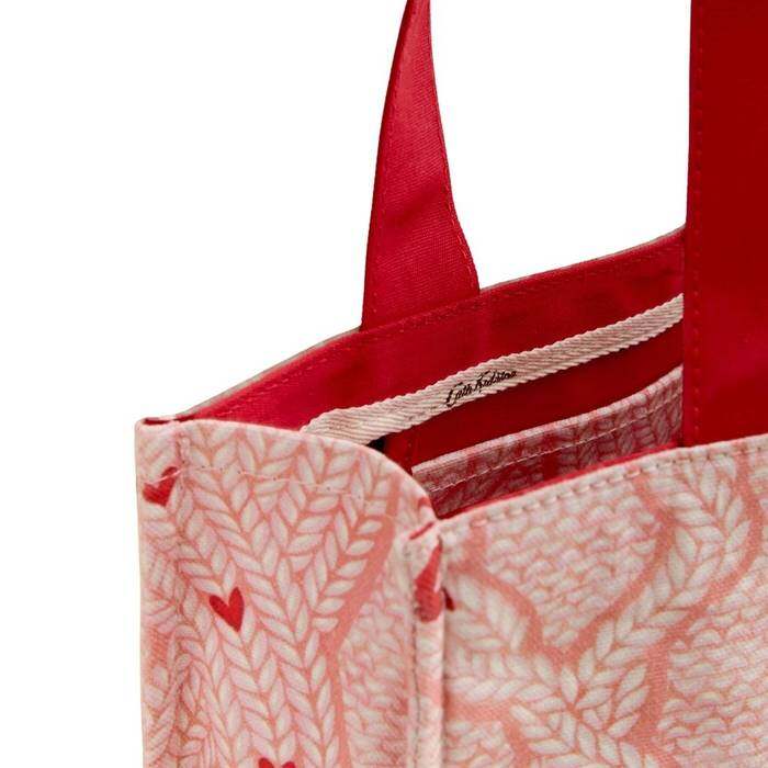 Female Bond Large Bookbag Knit Print Pink 1