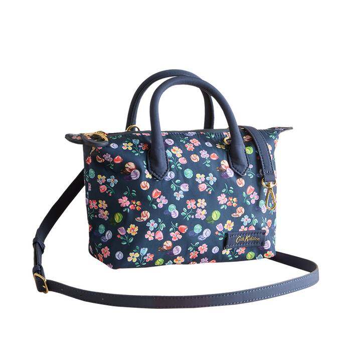 Female Mini Tote Crossbody Marble Ditsy Navy