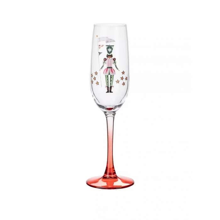 Multi-Color Set of 2 Champagne Flutes Nutcracker 1
