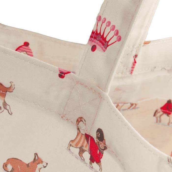 Female Large Bookbag Button Block Floral Cream 1