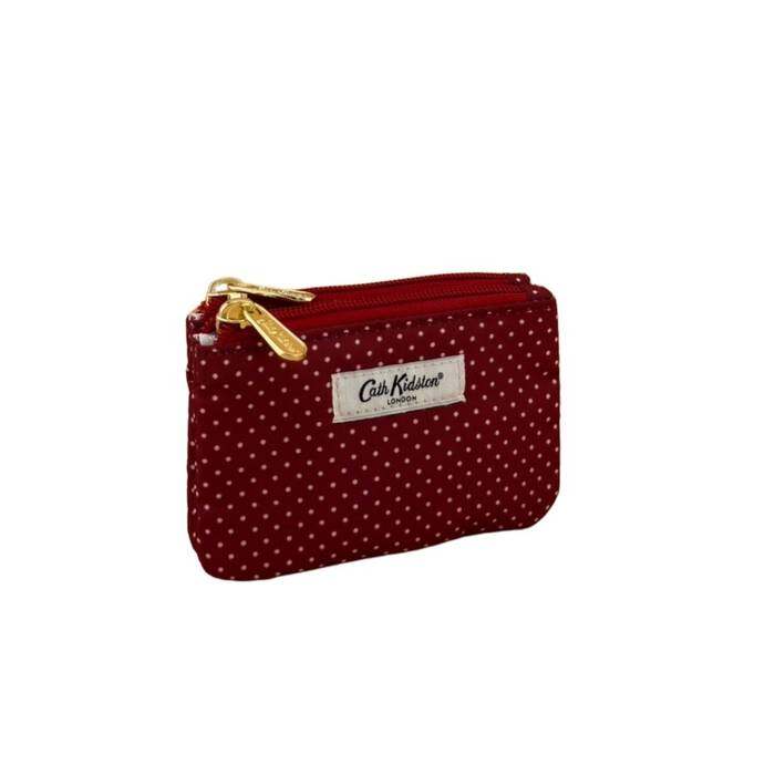 Female Double Zip Purse Spot Print Red