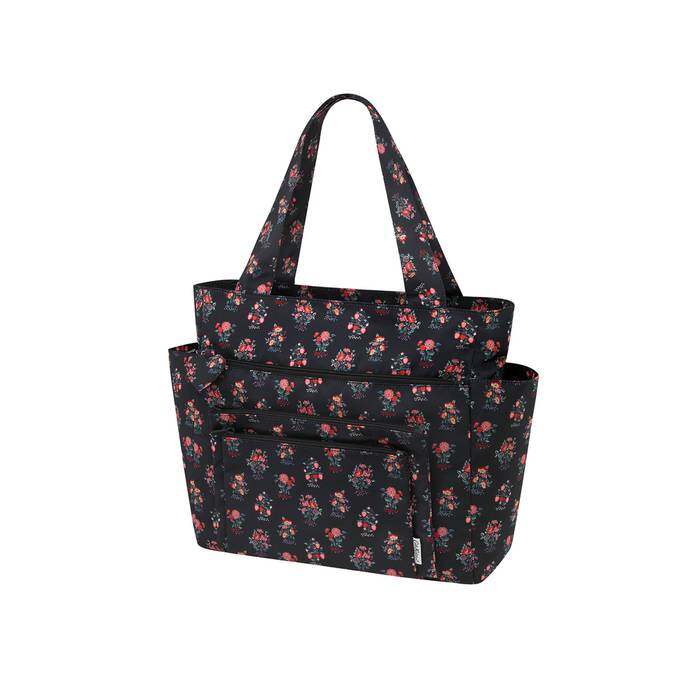 Recycled Rose Large WFH Tote Kingdom Posey Black 1