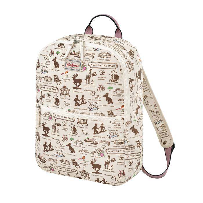 Foldaway Backpack Small London Parks Warm Cream 1