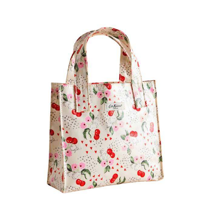 Female Small Bookbag Cherry Bunches Ecru