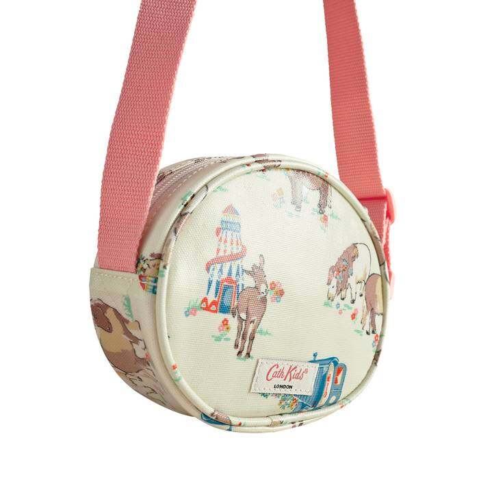 Kids Girl Oval Crossbody Seaside Donkeys Ecru 1