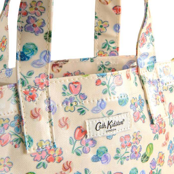 Female Small Bookbag Marble Ditsy Ecru 1