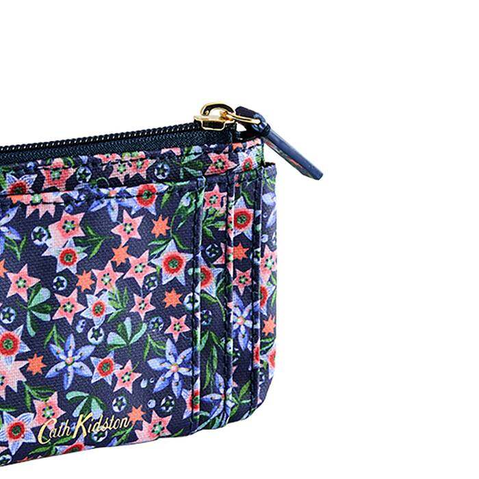 Female Card & Coin Purse Raindrops Navy 1