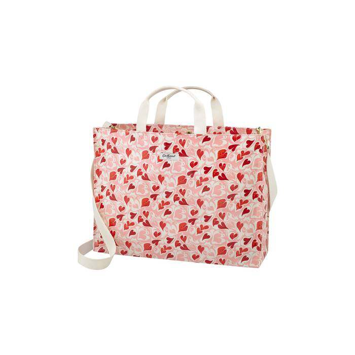Strappy Carryall Marble Hearts Pink 1