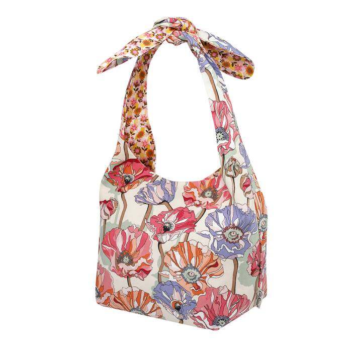 Mini Reversible Knotted Shopper Summer Poppy Midscale Pink/Cream