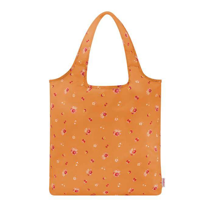 Foldaway Shopper Spaced Bath Flowers Tangerine
