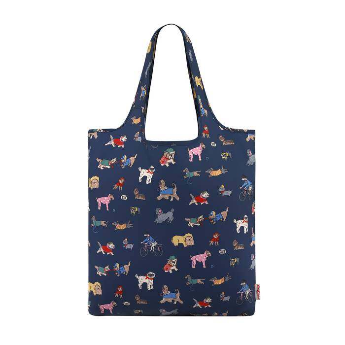 Foldaway Shopper Small Park Dogs Navy