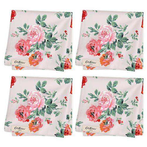 Set 4 NAPKINS ARCHIVE ROSE PINK