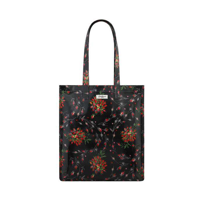 Shiny Bookbag with Gusset Forever Black